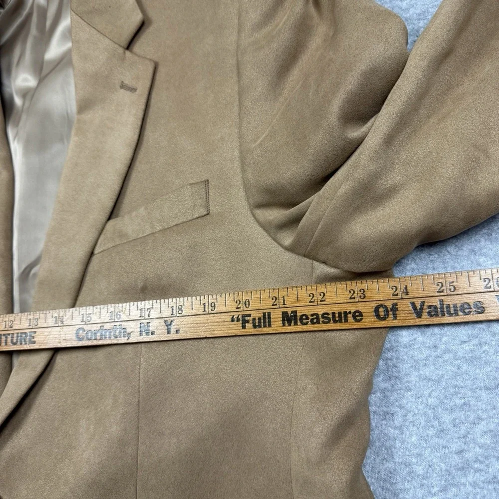 Chaps Ralph Lauren Blazer 44R Classic Fit Brown Faux-Suede Sport Coat Jacket EUC